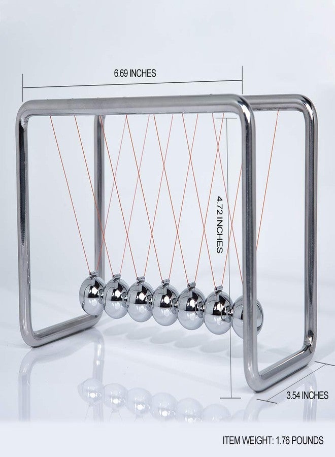 CERROPI Newtons Cradle Pendulum with 7 Balls, Classic Swing Newton Balance Ball, 30+ Sec Swingtime, Science Physics Gadget, Desk Toys & Office Gadgets for Desk Decorations - Image 3